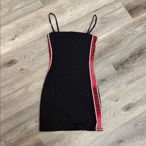 H&M Black and Pink Bodycon Mini Dress